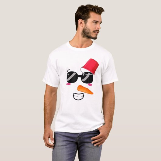 Yukidaruma Snowman vindt plaats met wortel I Kawai T-shirt (Voorkant volledig)