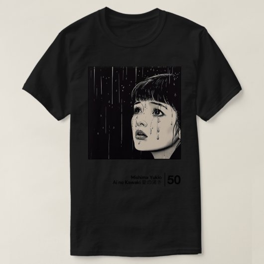 Yukio Mishima Ai no Kawaki Minimal Style Graphic A T-shirt (Design voorkant)