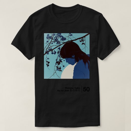 Yukio Mishima Ao no Jidai Minimale Stijl Graphic A T-shirt (Design voorkant)