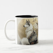 Yukiro (雪狼) - Sneeuwwolf Tweekleurige Koffiemok (Links)