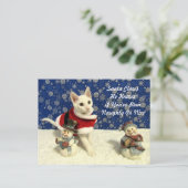 Yuki's Kerstmis - Kat / Keuten-kerstBriefkaart Feestdagenkaart (Staand voorkant)