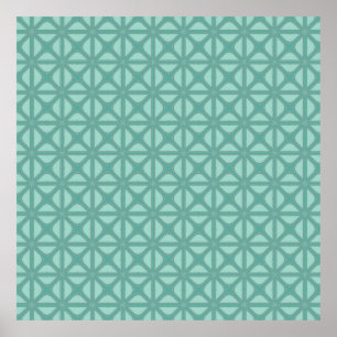 Yukka Green en hint van het roze heksenpatroon Poster