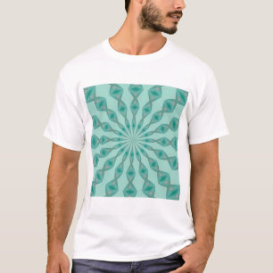 Yukka groen en hint van roze caleidoscoop t-shirt