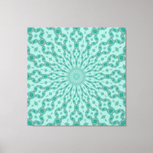 Yukka Groen en Roze Hint Kaleidoscoop Canvas Afdruk