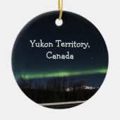 Yukon Aurora Borealis; Yukon Territory Souvenir Keramisch Ornament (Voorkant)