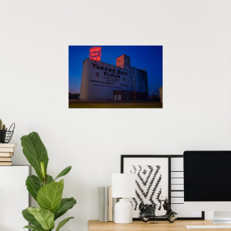 Yukon' Best Flour Mill Neon Lichtreclame Bij Schem Poster