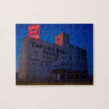 Yukon' Best Flour Mill Neon Lichtreclame in de sch