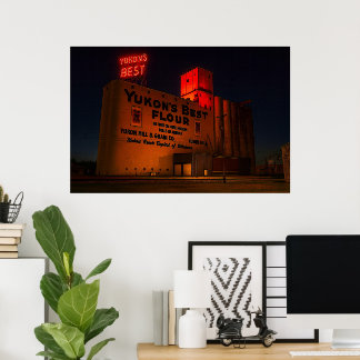 Yukon' Best Flour Neon Nacht Artistieke Beeld Poster