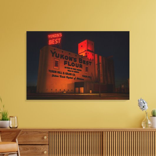Yukon' Best Flour Neon Night Artistic View  Canvas Afdruk (Insitu (Woonkamer))