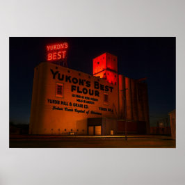 Yukon' Best Flour Neon Night Artistieke Beeld  Poster