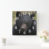 Yukon Black Beer & Wilderness Foto Art Vierkante Klok (Huis)