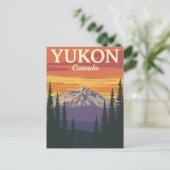 Yukon Canada Berg Zonsondergang Briefkaart (Staand voorkant)