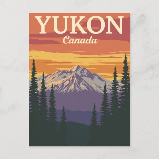 Yukon Canada Berg Zonsondergang Briefkaart (Voorkant)