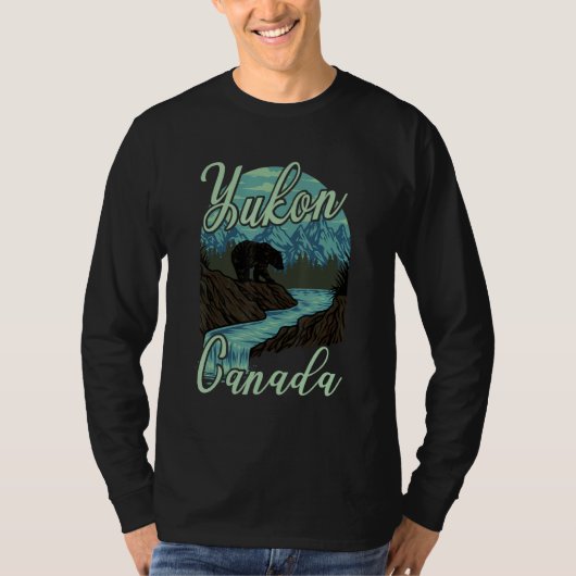 Yukon Canada Nature Bear Mountains Attire For Men  T-shirt (Voorkant)