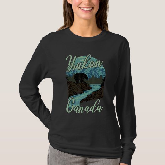 Yukon Canada Nature Bear Mountains Attire For Men  T-shirt (Voorkant)