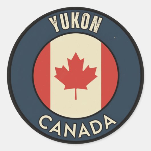 Yukon Canada Ronde Sticker (Voorkant)