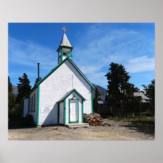 Yukon Church in Carcross, Canada Poster (Voorkant)