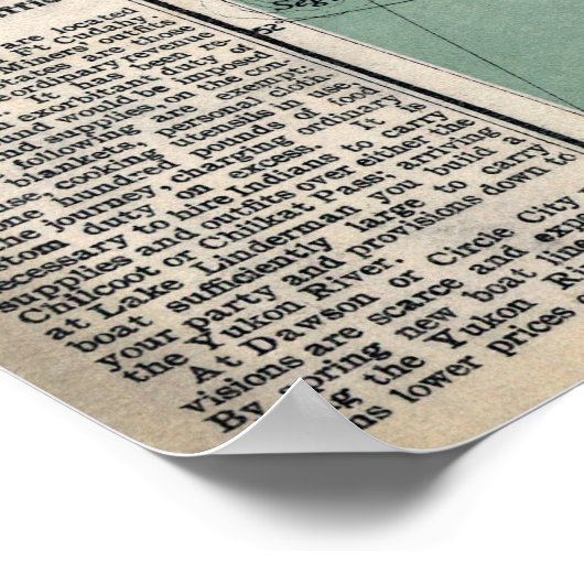 YUKON KLONDIKE GOLD RUSH MAP 1897 POSTER (Hoek)