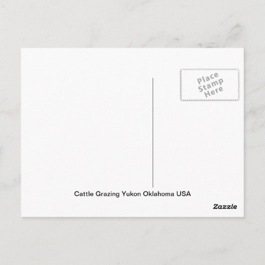 Yukon Oklahoma USA Briefkaart (Achterkant)