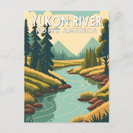 Yukon River North America Travel Art  Briefkaart