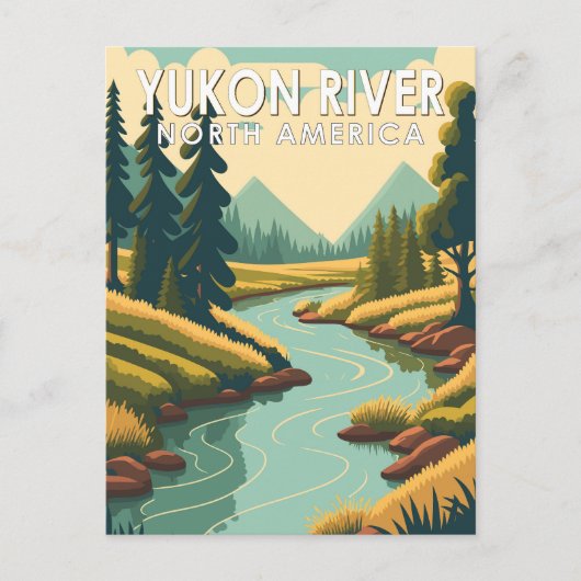 Yukon River North America Travel Art  Briefkaart (Voorkant)