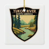 Yukon River North America Travel Art  Keramisch Ornament (Achterkant)