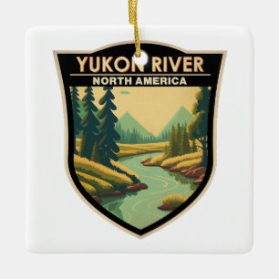 Yukon River North America Travel Art  Keramisch Ornament