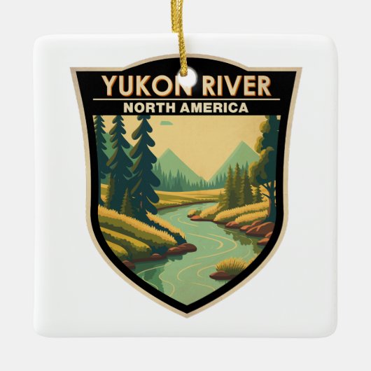 Yukon River North America Travel Art  Keramisch Ornament (Voorkant)