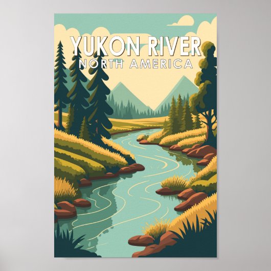 Yukon River North America Travel Art  Poster (Voorkant)