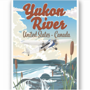 Yukon rivier USA Canada reisposter Sticker