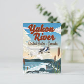 Yukon rivier VS Canada reisposter Briefkaart (Staand voorkant)