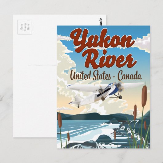 Yukon rivier VS Canada reisposter Briefkaart (Voorkant / Achterkant)