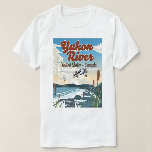 Yukon rivier VS Canada reisposter T-shirt (Design voorkant)