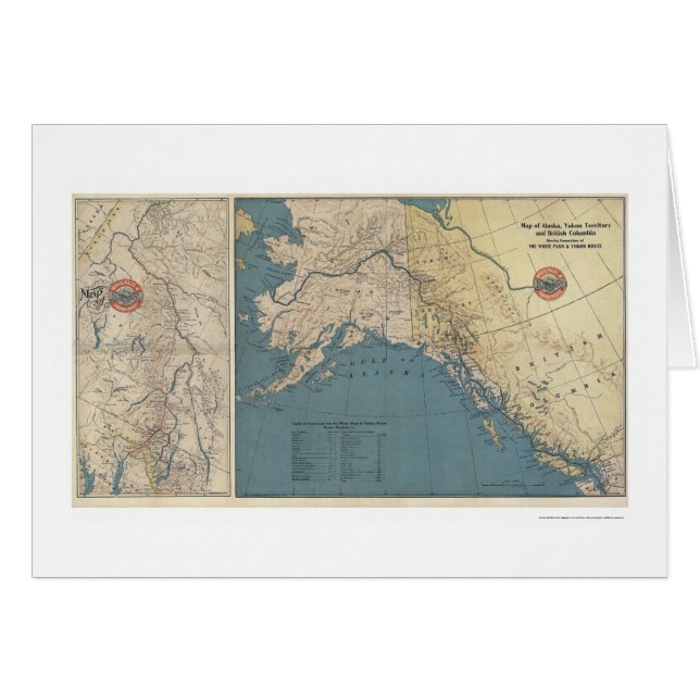 Yukon Territory Alaska Kaart 1904 (Voorkant Horizontaal)