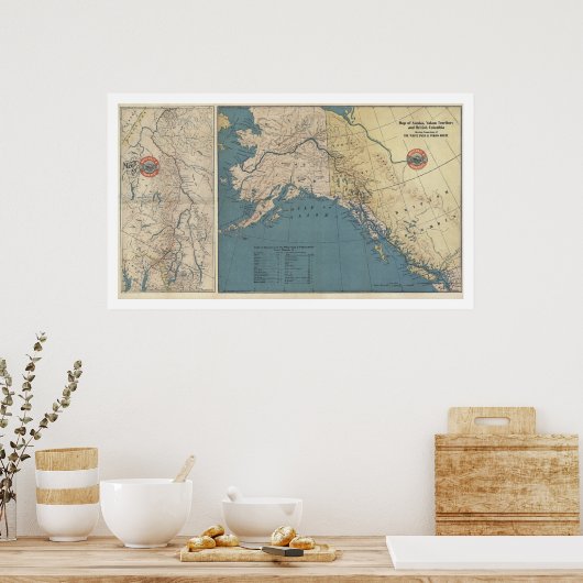 Yukon Territory Alaska Map 1904 Poster (Keuken)