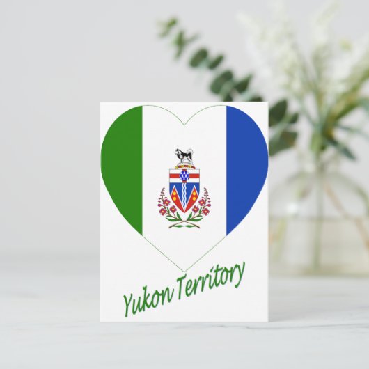 Yukon Territory Flag Heart met naam Briefkaart (Staand voorkant)