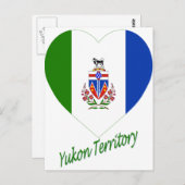 Yukon Territory Flag Heart met naam Briefkaart (Voorkant / Achterkant)
