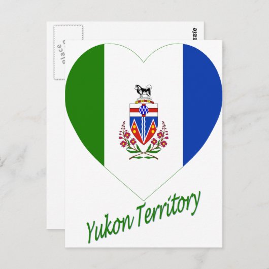 Yukon Territory Flag Heart met naam Briefkaart (Voorkant / Achterkant)