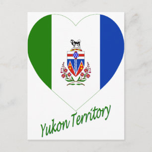Yukon Territory Flag Heart met naam Briefkaart