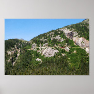 Yukon Train aan de bergkant, Canada Poster