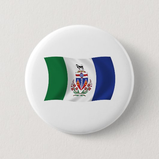 Yukon Vlag Knop Ronde Button 5,7 Cm (Voorkant)