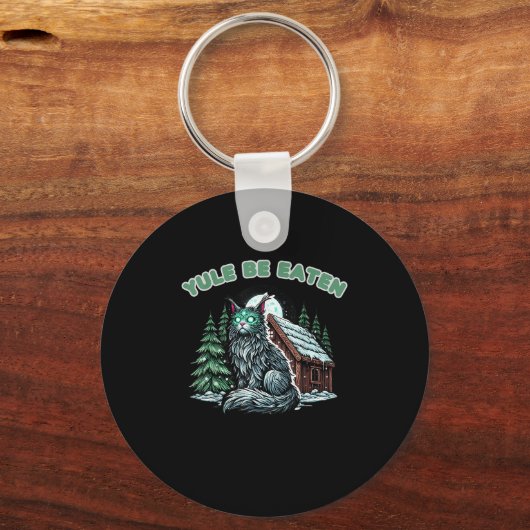 Yule Be Eaten Yule Christmas Cat Jolakotturinn Ice Sleutelhanger (Voorkant)
