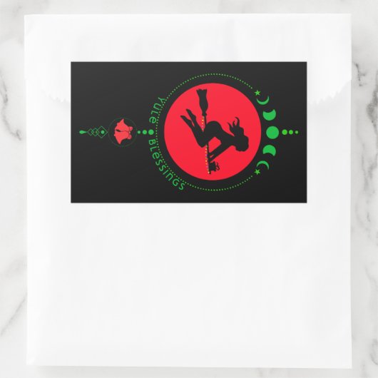 Yule Blessing, heksenmaan Rechthoekige Sticker (Tas)