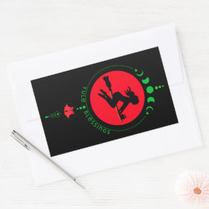 Yule Blessing, heksenmaan Rechthoekige Sticker