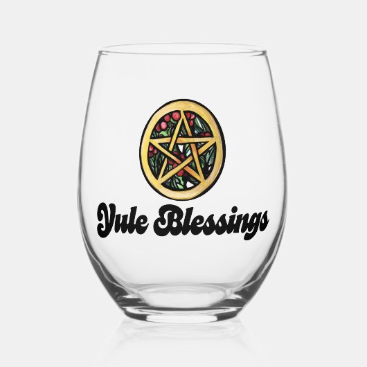 Yule Blessings Wijnglas Zonder Voet (Voorkant)