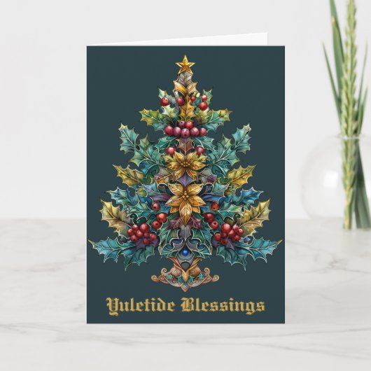 Yule Blessings Winter Solstice Holiday Kaart (Voorkant)