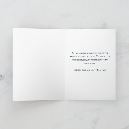 Yule Blessings Winter Solstice Holiday Kaart (Binnen)