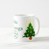 Yule Blessings Yule Tree Pagan Wiccan Cup/Mok Koffiemok (Voorkant rechts)