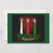 Yule Candles Winter Solstice Witch Wiccan Pagan Kaart (Achterkant)