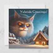 Yule Cat Flat Christmas Kaart (Voorkant)